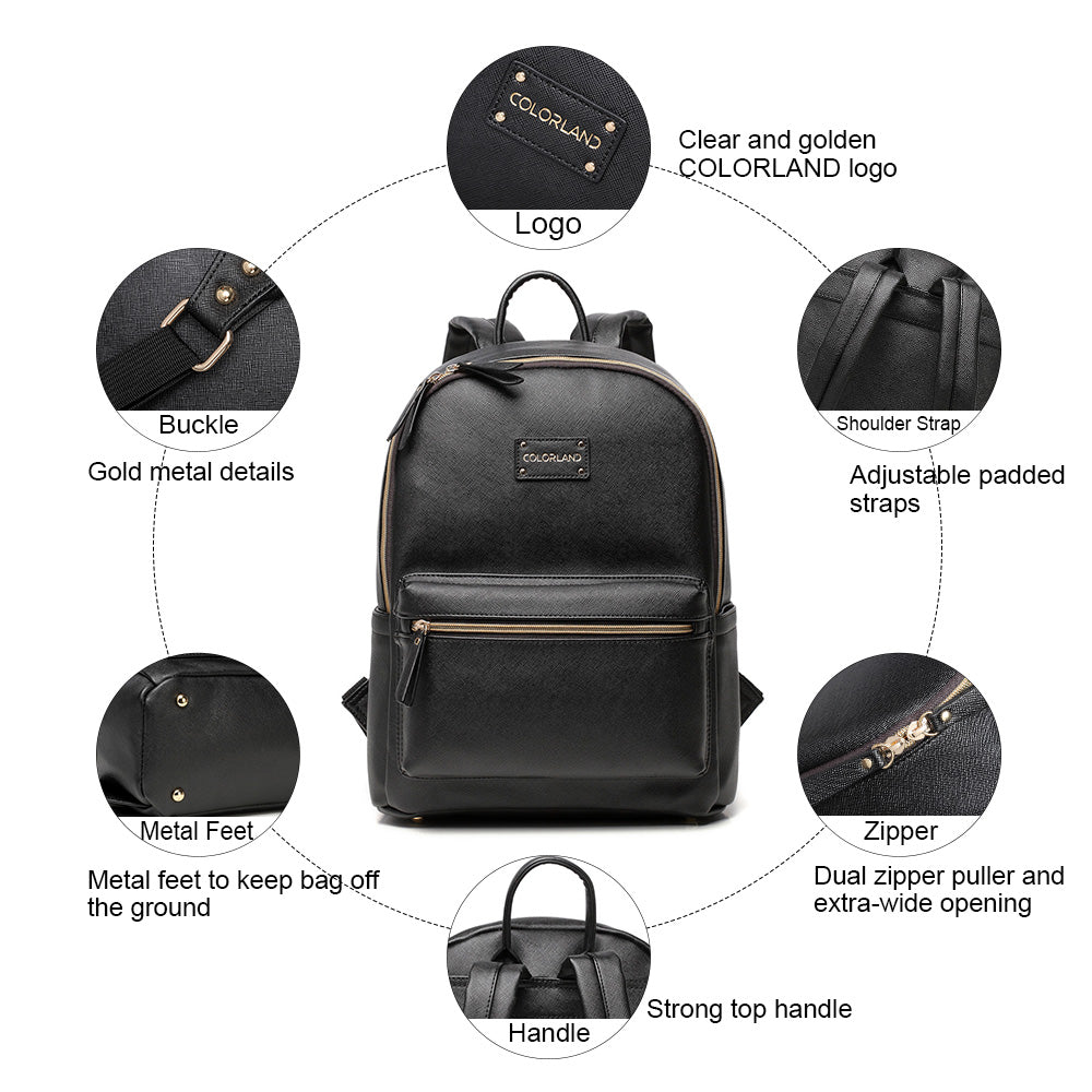 colorland leather backpack Vegan Black Nappy Bag – Brighter Babes willikiva Cute Zoo Little A gorgeous leather backpack Color:Wild Carp collection_croco-dandy