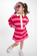 Load image into Gallery viewer, Red Berry Rugby Stripe Dress