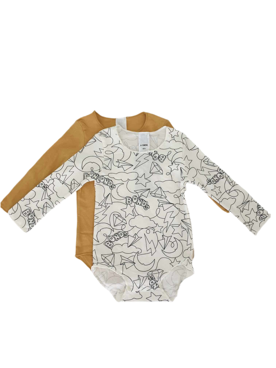 Galaxy 2 Pack Long Sleeve Wonderbodies Bodysuit Black & Grey