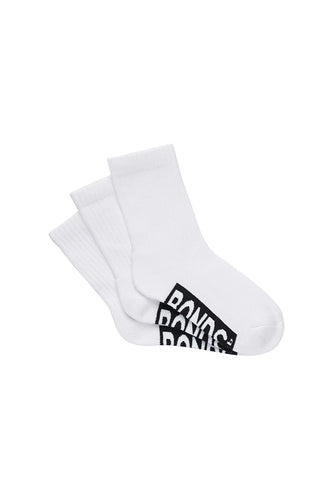 Cushioned White Crew Kids Socks 3 Pack
