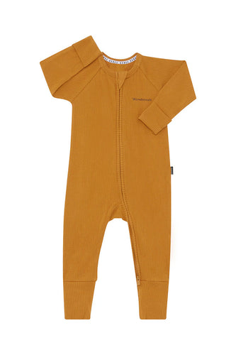 Sweet Caramel Wide Needle Ribbed Zippy