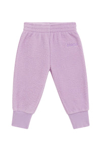 Cotton Purple Pansy Teddy Fleece Trackie