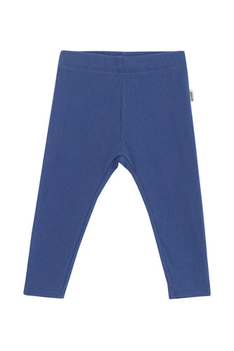 Bastille Blue Wide Needle Rib Leggings