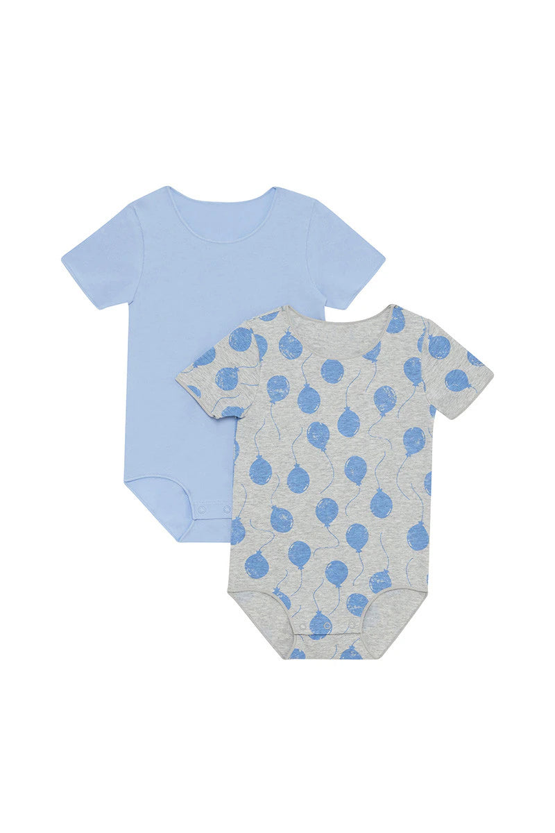 Up and Away Blueberry Cream 2 Pack Short Sleeve Wonderbodies Bodysuit CLEARANCE