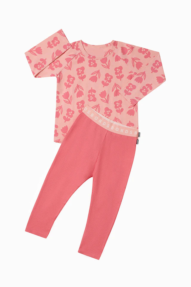 Topsy Turvy Tulip Waffle Long Pj Set