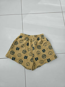 Pre-Loved 2 shorts one shirt. Love st/Nothing but Amor/ King Raja 12-18 MONTHS