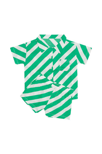 Wrapped Up Green Woven Short Sleeve PJ Set CLEARANCE