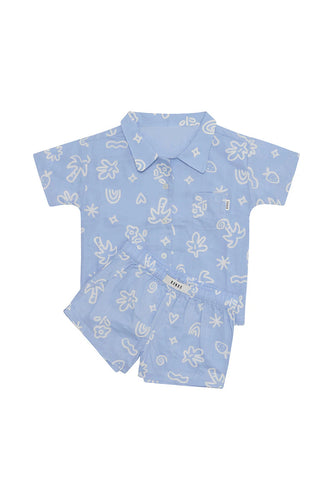 Island Oasis Woven Short Sleeve PJ Set CLEARANCE