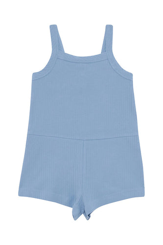 Blueberry Wide Needle Rib Romper CLEARANCE
