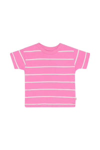Pink Rugby Stripe Aussie Cotton Crew Tee CLEARANCE
