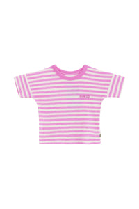 Pink Stripe Terry Towelling Pullover