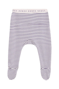 Newbies Stripe Violet Ribbed Footed Pant