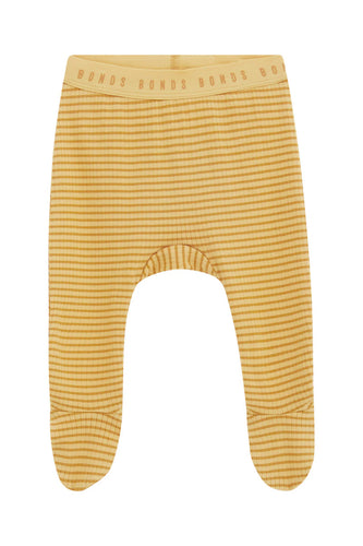 Newbies Stripe Caramel Ribbed Footed Pant