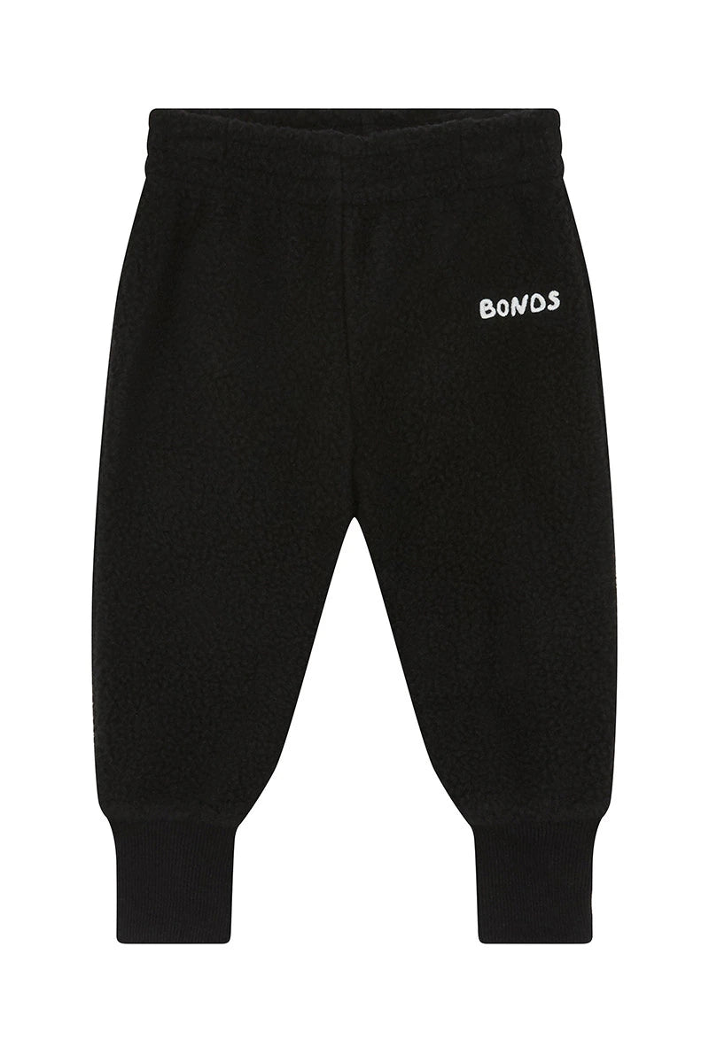 Black Teddy Fleece Trackies CLEARANCE