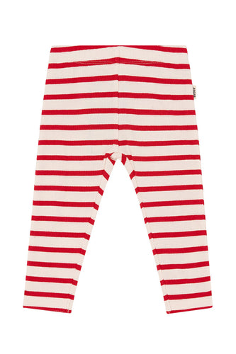 Parisian Red Wide Needle Rib Leggings