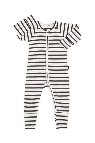 Black Wide Needle Ribbed Zippy