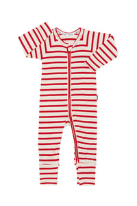 Parisian Red Wide Needle Ribbed Zippy