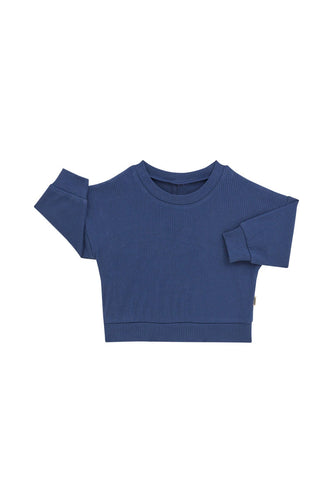 Bastillie Blue Wide Needle Rib Pullover