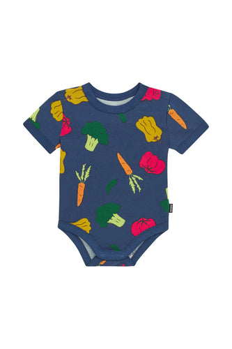 Roomies Short Sleeve Bodysuit Vegie Salad CLEARANCE
