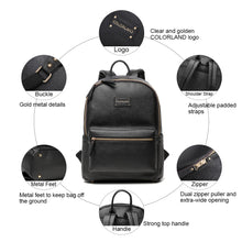 Load image into Gallery viewer, Vegan Leather Black Colorland Nappy Bag Backpack