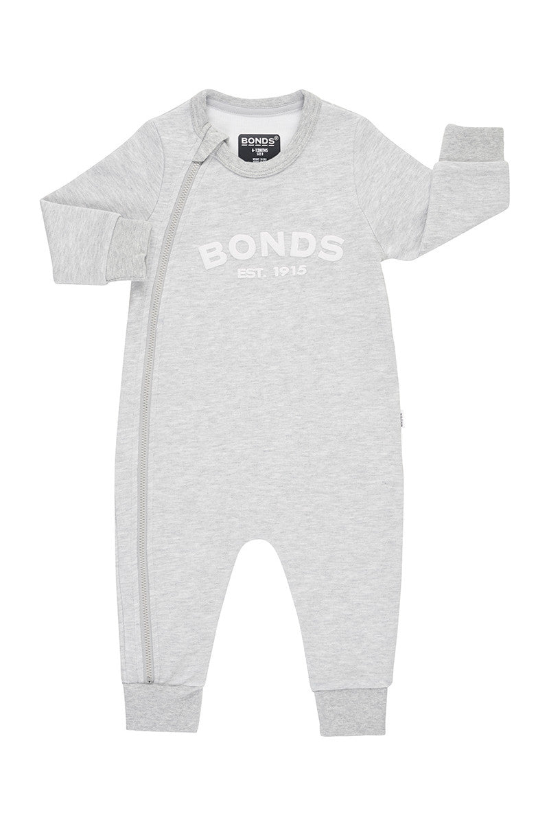 Grey Marle Tech Sweats Zip Wondersuit