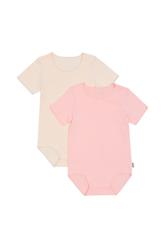 Organic Wonderbodies 2 Pack Short Sleeve Set pink/ Macadamia CLEARANCE