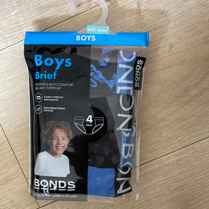 Blue Basic 4 Pack Boys Briefs
