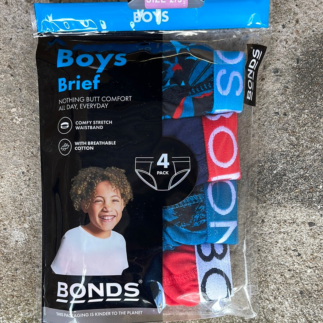 Basic 4 Pack Boys Briefs