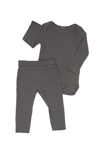ISO Grey Pointelle Bodysuit & Leggings Set CLEARANCE