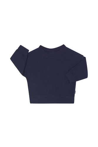 Blue Monday Waffle Pullover CLEARANCE