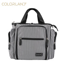 Load image into Gallery viewer, Stripe Tote Nappy Bag Black