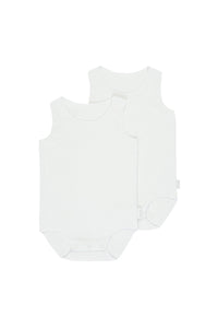 2 Pack Singlet Ribbed Wonderbodies Bodysuit White