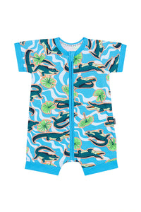 Croc Attack Blue Romper CLEARANCE