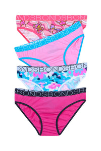 Seasonal Basic 4 Pack Girls Briefs