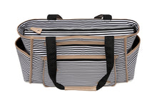 Load image into Gallery viewer, Stripe Tote Nappy Bag Black