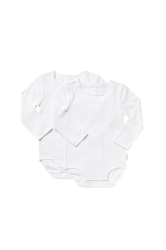 2 Pack Long Sleeve Wonderbodies Bodysuit White