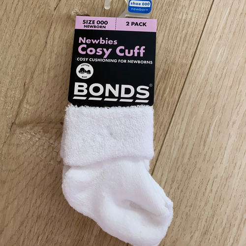 2 Pack Cozy Cuff White Socks