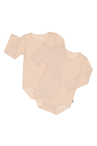 Organic Wonderbodies 2 Pack Long Sleeve Set Macadamia CLEARANCE