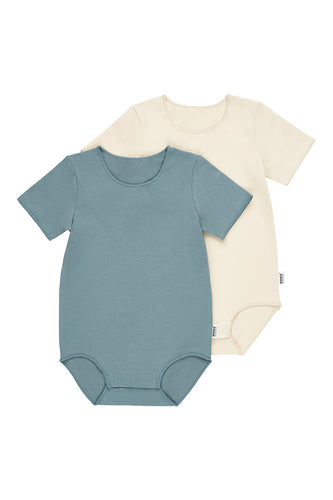 Organic Wonderbodies 2 Pack Short Sleeve Set Current & Macadamia CLEARANCE