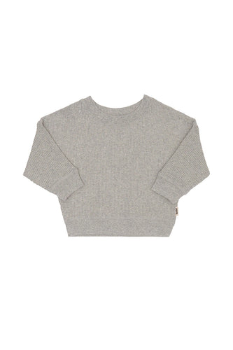 Grey Waffle Pullover CLEARANCE