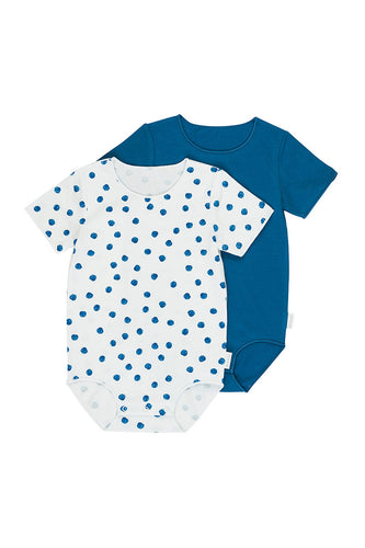 CLEARANCE Yes Spot Blue & White Short Sleeve Wonderbodies 2 Pack